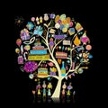 Birthday party tree for your design Royalty Free Stock Photo