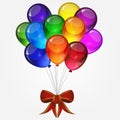 Birthday party vector background - realistic transparency balloons Royalty Free Stock Photo