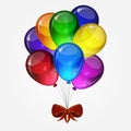 Birthday party background - realistic transparency balloons Royalty Free Stock Photo