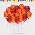 Birthday party vector background - realistic transparency balloons Royalty Free Stock Photo