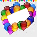 Birthday party vector background - realistic transparency balloons Royalty Free Stock Photo