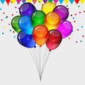 Birthday party vector background - realistic transparency balloons Royalty Free Stock Photo