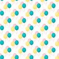 Birthday party vector celebratory seamless pattern with garlands holiday confetti balloon surprise carnival background