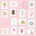 Birthday postage stamps set for girls.