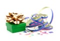 Birthday present with streamer Royalty Free Stock Photo