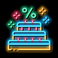 birthday sale discount neon glow icon illustration Royalty Free Stock Photo