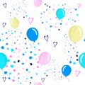Birthday seamless pattern. Festive, party elements. Royalty Free Stock Photo
