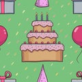 Birthday seamless pattern