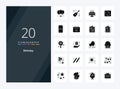 20 Birthday Solid Glyph icon for presentation Royalty Free Stock Photo