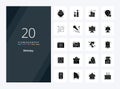 20 Birthday Solid Glyph icon for presentation Royalty Free Stock Photo