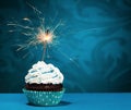 Birthday Sparkler Cupcake Royalty Free Stock Photo