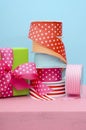 Birthday or special occasion gift wrapping. Royalty Free Stock Photo