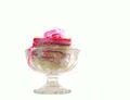 Birthday strawberry cake yummy bite in ice cream glass