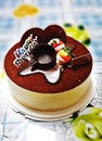 Birthday tiramisu cake Royalty Free Stock Photo