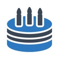 Birthday vector glyph color icon Royalty Free Stock Photo