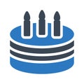 Birthday vector glyph color icon Royalty Free Stock Photo