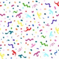 Seamless repeat pattern with colorful birthday confetti