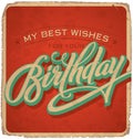 BIRTHDAY vintage hand lettered card (vector) Royalty Free Stock Photo