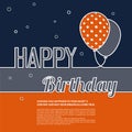 Birthday wish with balloons and text. Royalty Free Stock Photo