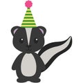 Birthday Woodland Skunk Illustration