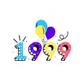 1999 Birthday year vector illustration 90s