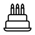 Birthdaycake  vector  thin   line icon Royalty Free Stock Photo