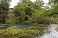 the Ebro river in Fontibre, Reinosa, Cantabria, Spain Royalty Free Stock Photo