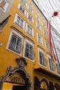 The birthplace of the famous Austrian composer Mozart in the old town Salzburg, Austria