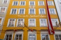 The birthplace of the famous Austrian composer Mozart in the old town Salzburg, Austria