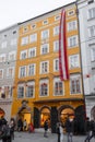 The birthplace of the famous Austrian composer Mozart in the old town Salzburg, Austria Royalty Free Stock Photo