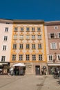 Birthplace house of Wolfgang Amadeus Mozart in the old town of Salzburg, Austria