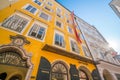 Birthplace of Wolfgang Amadeus Mozart at No. 9 Getreidegasse in Salzburg, Austria Royalty Free Stock Photo