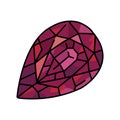 Birthstone color line icon. Precious stones.