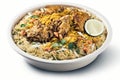 Biryani On A White Background. Generative AI