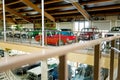 BIRZAI, LITHUANIA - OCTOBER 12, 2022: Interior of the Museum of Antique Technique at Sodeliskiai Manor, with a variety of old