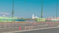 Birzhevoy Bridge timelapse. XXVII International marathon in Saint Petersburg , Russia