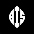 BIS circle letter logo design with circle and ellipse shape. BIS ellipse letters with typographic style. The three initials form a Royalty Free Stock Photo