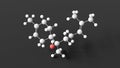 bisabolol molecular structure, alpha-bisabolol, ball and stick 3d model, structural chemical formula with colored atoms Royalty Free Stock Photo