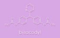 Bisacodyl laxative drug molecule. Skeletal formula.