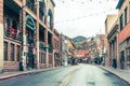 Downtown Bisbee located in the Mule Mountains, is a former mining town is a popular tourist Royalty Free Stock Photo