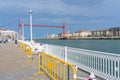 Biscay bridge over the NerviÃ³n river. It encompasses both banks of the river.Portugalete-Basque country-Spain.