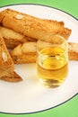 Biscotti or Cantucci biscuits (Cantuccini) and Vin Santo wine Royalty Free Stock Photo