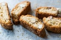 Biscotti / Cantuccini Cookie Biscuits with Almonds / Shortbread. Royalty Free Stock Photo