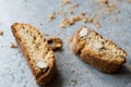 Biscotti / Cantuccini Cookie Biscuits with Almonds / Shortbread. Royalty Free Stock Photo