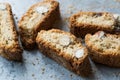 Biscotti / Cantuccini Cookie Biscuits with Almonds / Shortbread. Royalty Free Stock Photo