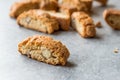 Biscotti / Cantuccini Cookie Biscuits with Almonds / Shortbread. Royalty Free Stock Photo