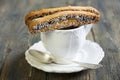 Biscotti with chocolate closeup. Royalty Free Stock Photo