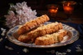 biscotti crumbs on a plate, sign of a tasty treat