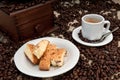 Biscotti and Espresso Coffee Royalty Free Stock Photo