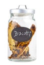 Biscotti in a glass jar Royalty Free Stock Photo